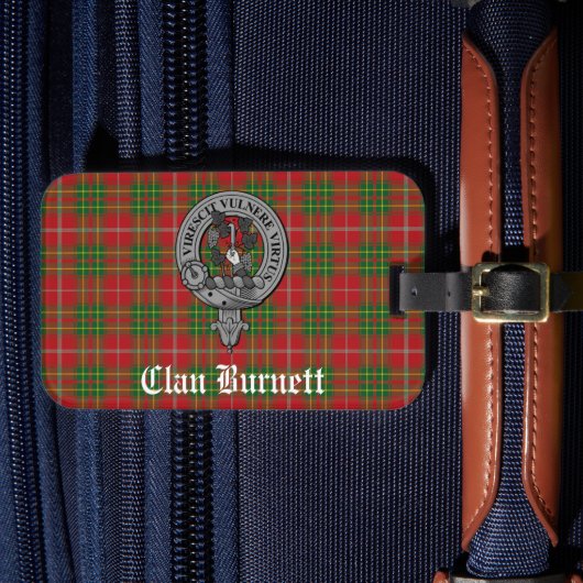 Étiquette À Bagage Clan Burnett Crest Badge & Tartan (Insitu Rectoal 4)