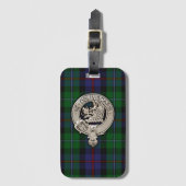 Étiquette À Bagage Clan Campbell Crest et Cawdor Tartan (Devant Vertical)