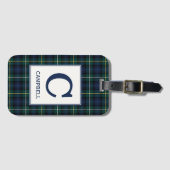 Étiquette À Bagage Clan Campbell d'Argyll Tartan Monogrammed (Devant Horizontal)