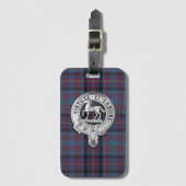 Étiquette À Bagage Clan Cochrane Crest & Azure Tartan (Devant Vertical)