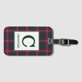 Étiquette À Bagage Clan Crawford Tartan Monogrammé (Devant Horizontal)