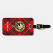 Étiquette À Bagage Clan Cunningham Crest sur Tartan (Devant horizontal)