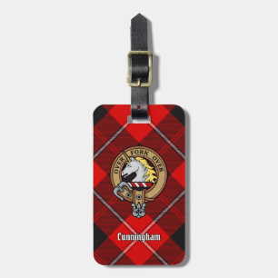 Étiquette À Bagage Clan Cunningham Crest sur Tartan