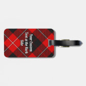 Étiquette À Bagage Clan Cunningham Crest sur Tartan (Dos horizontal)
