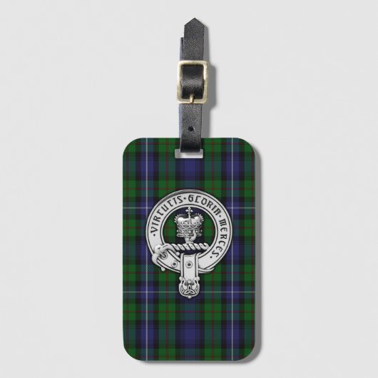Étiquette À Bagage Clan Donnachaidh (Robertson) Crest /Hunting Tartan (Devant Vertical)