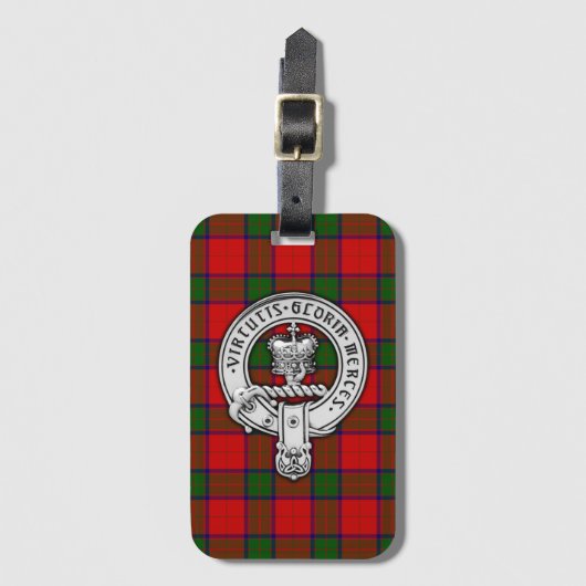 Étiquette À Bagage Clan Donnachaidh (Robertson) Crest & Tartan (Devant Vertical)