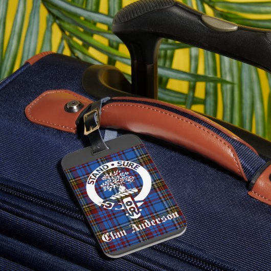 Étiquette À Bagage Clan écossais Anderson Crest & Tartan (Insitu Rectoal 1)