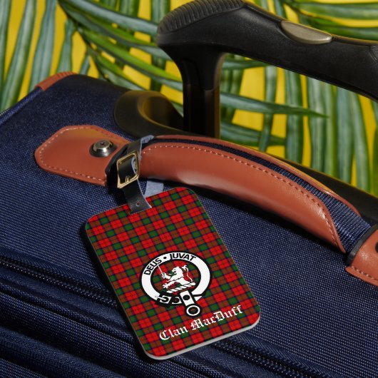 Étiquette À Bagage Clan écossais MacDuff Tartan et Crest Badge (Insitu Rectoal 1)