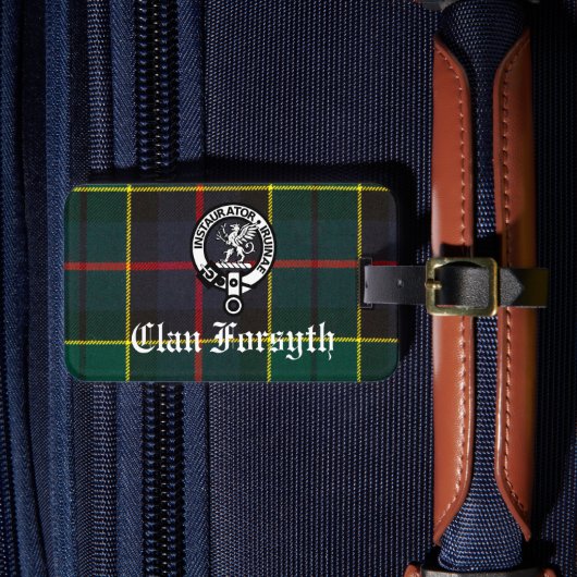 Étiquette À Bagage Clan Forsyth Crest Badge et Tartan (Insitu Rectoal 4)