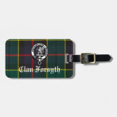 Étiquette À Bagage Clan Forsyth Crest Badge et Tartan (Devant horizontal)