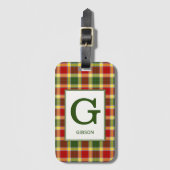 Étiquette À Bagage Clan Gibbs Tartan Monogrammed (Devant Vertical)