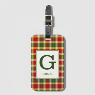 Étiquette À Bagage Clan Gibbs Tartan Monogrammed