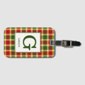 Étiquette À Bagage Clan Gibbs Tartan Monogrammed (Devant Horizontal)