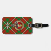 Étiquette À Bagage Clan Gregor Crest sur Tartan (Devant horizontal)