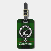 Étiquette À Bagage Clan Gunn Crest Badge et Tartan (Devant Vertical)