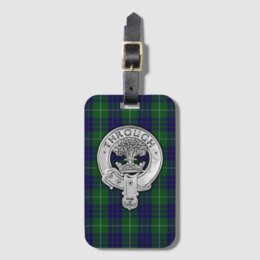 Étiquette À Bagage Clan Hamilton Crest & Hunter Tartan (Devant Vertical)