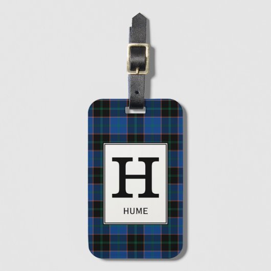 Étiquette À Bagage Clan Hume Tartan Monogrammé (Devant Vertical)