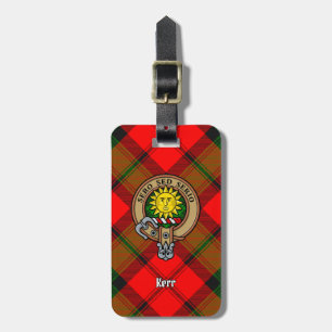 Étiquette À Bagage Clan Kerr Crest sur Tartan
