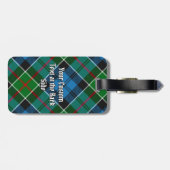 Étiquette À Bagage Clan Kirkpatrick Crest sur Tartan (Dos horizontal)
