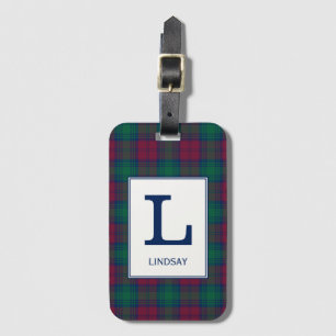 Étiquette À Bagage Clan Lindsay Tartan Monogrammed