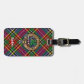 Étiquette À Bagage Clan MacBeth Crest sur Tartan (Devant horizontal)