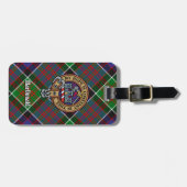 Étiquette À Bagage Clan MacDonald de Clanranald Crest sur Tartan (Devant horizontal)