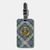 Étiquette À Bagage Clan MacDowall Crest sur Tartan (Devant Vertical)