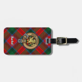 Étiquette À Bagage Clan MacDuff Crest sur Tartan (Devant horizontal)