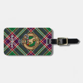 Étiquette À Bagage Clan MacFarlane Crest sur Tartan de chasse moderne (Devant horizontal)