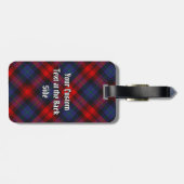 Étiquette À Bagage Clan MacLachlan Crest sur Tartan (Dos horizontal)