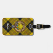 Étiquette À Bagage Clan MacLeod de Lewis Crest sur Tartan (Devant horizontal)