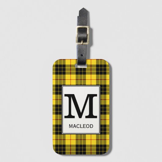 Étiquette À Bagage Clan MacLeod Tartan Monogrammed (Devant Vertical)