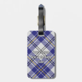 Étiquette À Bagage Clan MacPherson Crest sur la robe bleue Tartan (Dos Vertical)