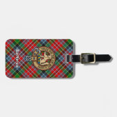 Étiquette À Bagage Clan MacPherson Crest sur Tartan (Devant horizontal)