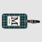 Étiquette À Bagage Clan MacRae Chasse Tartan Monogrammé (Devant Horizontal)