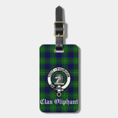 Étiquette À Bagage Clan Oliphant Crest Badge et Tartan (Devant Vertical)