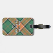 Étiquette À Bagage Clan Pollock Crest sur Tartan (Dos horizontal)