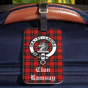 Étiquette À Bagage Clan Ramsay Crest Badge & Tartan personnalisable