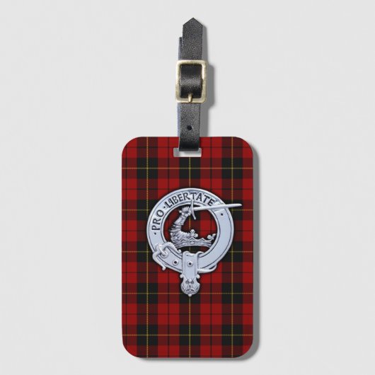 Étiquette À Bagage Clan Wallace Crest & Tartan (Devant Vertical)
