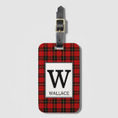 Étiquette À Bagage Clan Wallace Tartan Monogrammé (Devant Vertical)