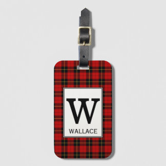Étiquette À Bagage Clan Wallace Tartan Monogrammé