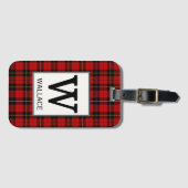Étiquette À Bagage Clan Wallace Tartan Monogrammé (Devant Horizontal)