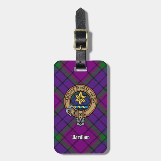 Étiquette À Bagage Clan Wardlaw Crest sur Tartan (Devant Vertical)