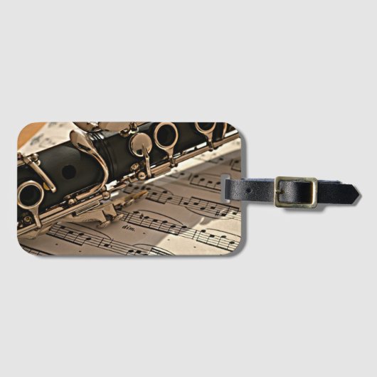 Étiquette À Bagage Clarinet Closeup (Devant Horizontal)