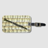 Étiquette À Bagage Clarinet Sur Partition Roulée ~ (Devant Horizontal)