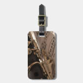 Étiquette À Bagage Clarinette et feuilles de musique (Devant Vertical)