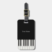 Étiquette À Bagage Classic Black Piano Custom (Devant Vertical)