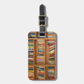 Étiquette À Bagage Classic book shelf pattern (Devant Vertical)