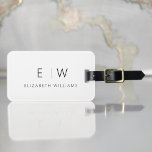 Étiquette À Bagage Classic Élégant Moderne Minimaliste Nom Monogramme<br><div class="desc">Améliorez votre expérience de voyage avec notre étiquette de bagages Monogramme minimaliste classique élégant et moderne. Cet accessoire méticuleusement conçu allie élégance intemporelle et minimalisme contemporain, assurant à vos bagages un caractère sophistiqué. Réalisée avec précision et attention au détail, cette étiquette à bagages est plus qu'un simple article pratique, c'est...</div>