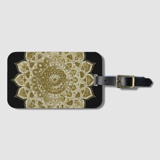 Étiquette À Bagage Classique Mandala Inde Style 4 (Devant Horizontal)
